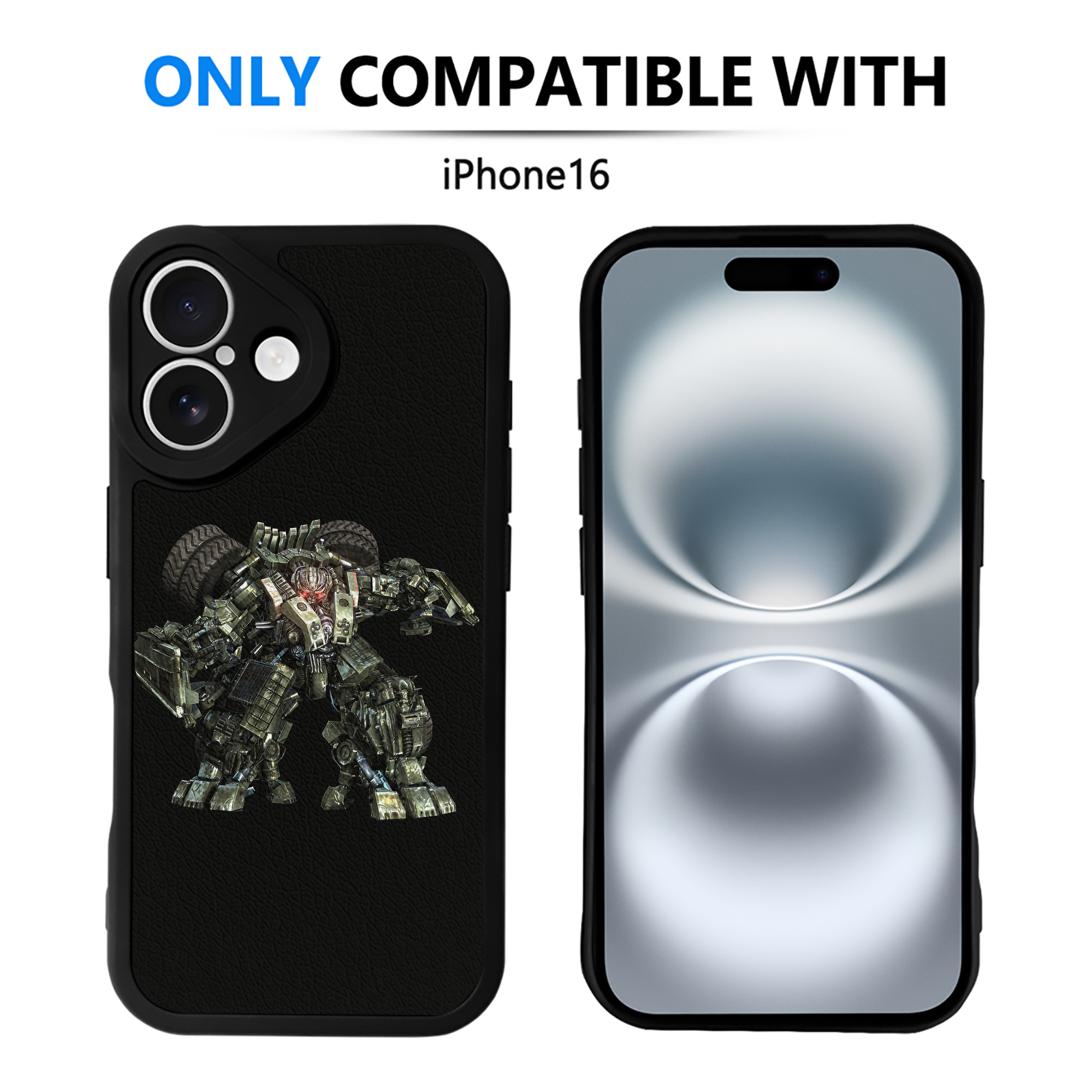 （画像用） Transformers トランスフォーマー 【iPhone 16シリーズ対応】シリコンスマホケース（レザー調） 材質：シリコン